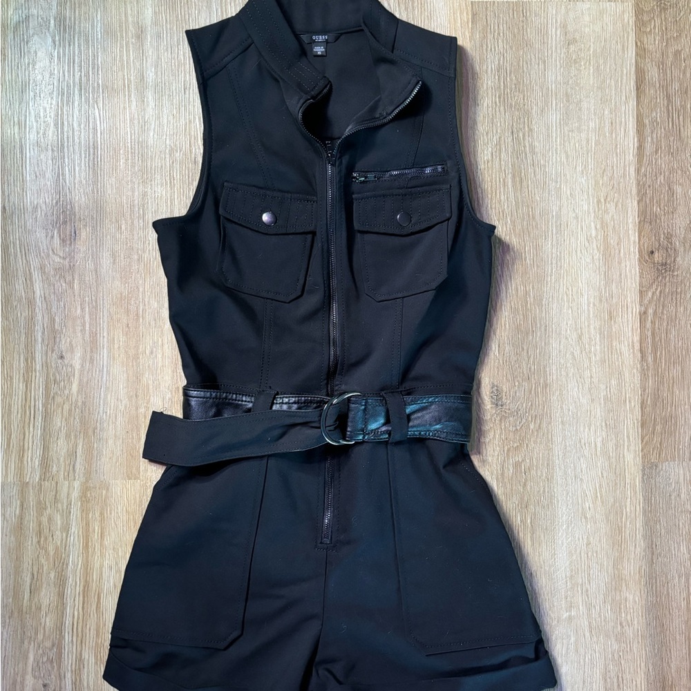 Guess Black Utility Jumpsuit